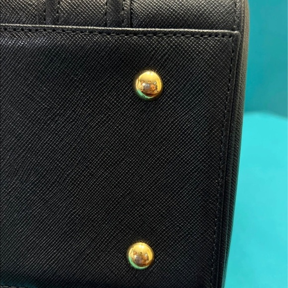 MCM Boston Bag Studded Logo Motifs Black Saffiano Leather Satchel - Picture 11 of 13